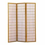 Levede 3 Panel Free Standing Foldable  Room Divider Privacy Screen  Wood Frame