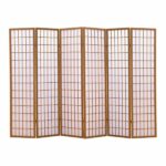 Levede 6 Panel Free Standing Foldable  Room Divider Privacy Screen Wood Frame