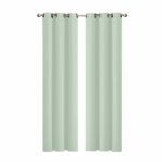 2x Blockout Curtains Panels 3 Layers Eyelet Room Darkening 132x160cm Green
