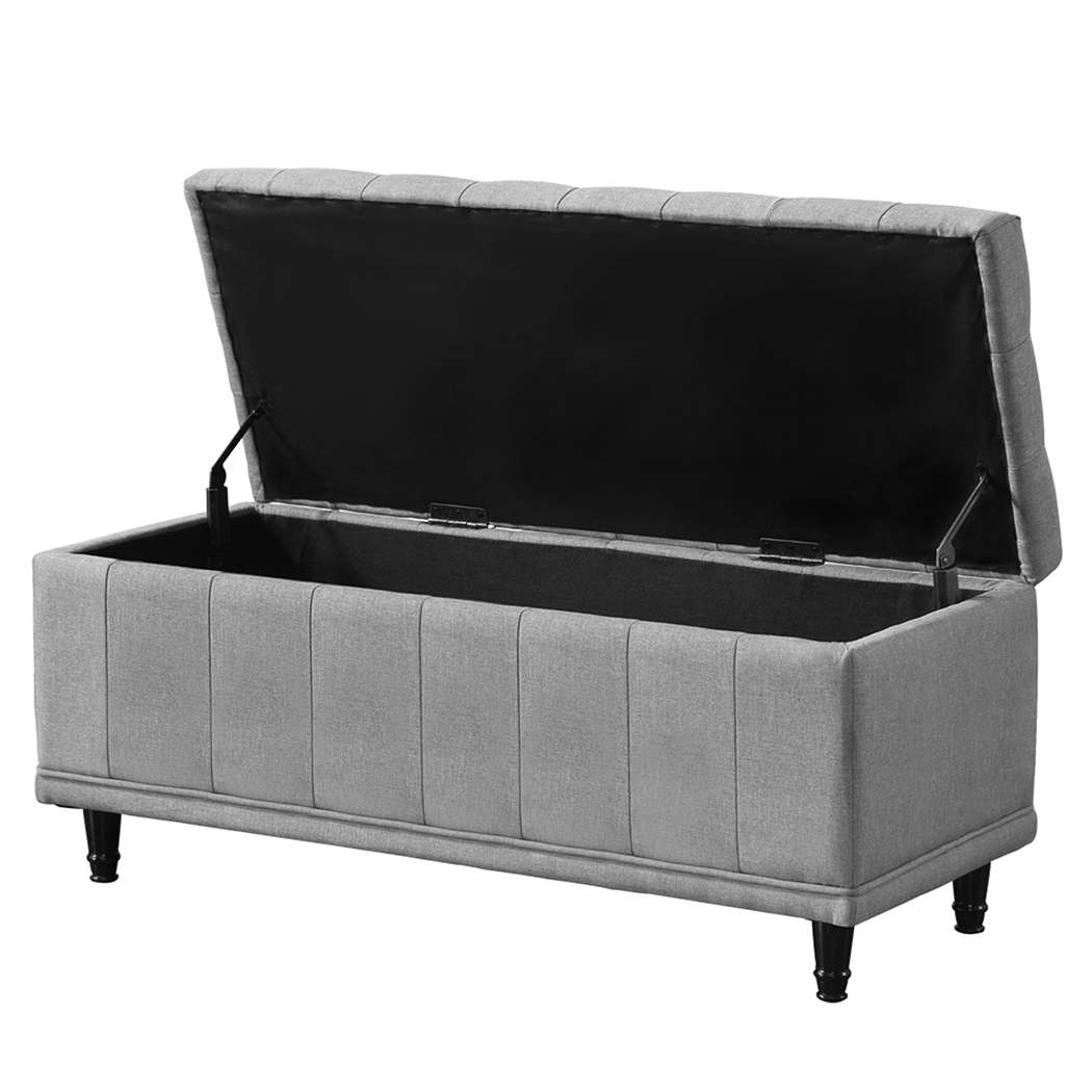 CH1023-DG_base.jpg Levede Storage Ottoman Blanket Box Fabric Large Rest Chest Toy Foot Stool Grey - Image 1