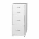 4 Tiers Steel Orgainer Metal File Cabinet With Drawers Office Furniture White