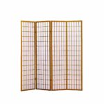 Levede 4 Panel Free Standing Foldable  Room Divider Privacy Screen Wood Frame