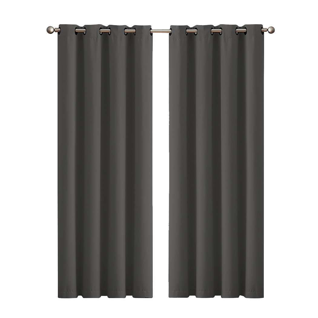 idropship01_xibb5dcbtqcmsr7o.jpg 2x Blockout Curtains Panels 3 Layers Eyelet Room Darkening 132x230cm Charcoal - Image 1